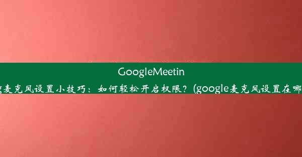 GoogleMeeting麦克风设置小技巧：如何轻松开启权限？(google麦克风设置在哪)