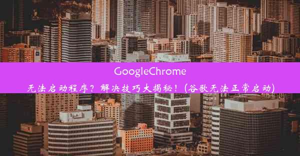 GoogleChrome无法启动程序？解决技巧大揭秘！(谷歌无法正常启动)