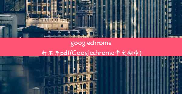 googlechrome打不开pdf(Googlechrome中文翻译)