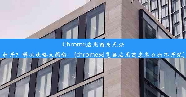 Chrome应用商店无法打开？解决攻略大揭秘！(chrome浏览器应用商店怎么打不开呢)