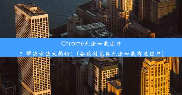 Chrome无法加载图片？解决方法大揭秘！(谷歌浏览器无法加载有些图片)