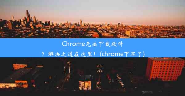 Chrome无法下载软件？解决之道在这里！(chrome下不了)