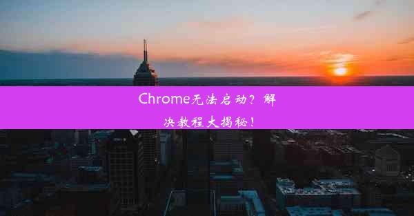 Chrome无法启动？解决教程大揭秘！