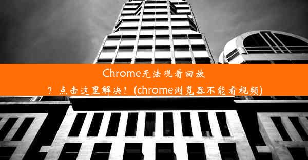 Chrome无法观看回放？点击这里解决！(chrome浏览器不能看视频)