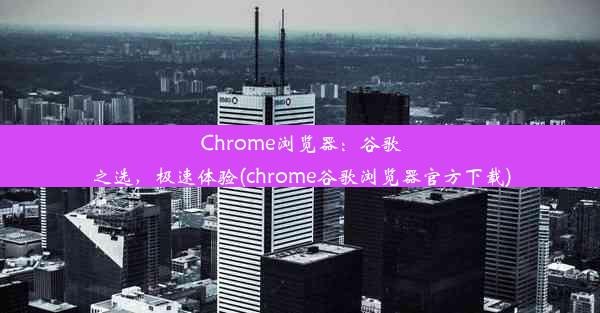 Chrome浏览器：谷歌之选，极速体验(chrome谷歌浏览器官方下载)