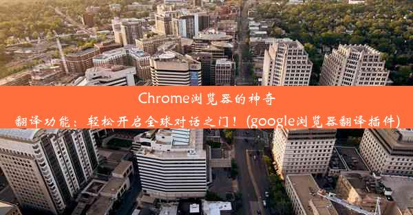 Chrome浏览器的神奇翻译功能：轻松开启全球对话之门！(google浏览器翻译插件)