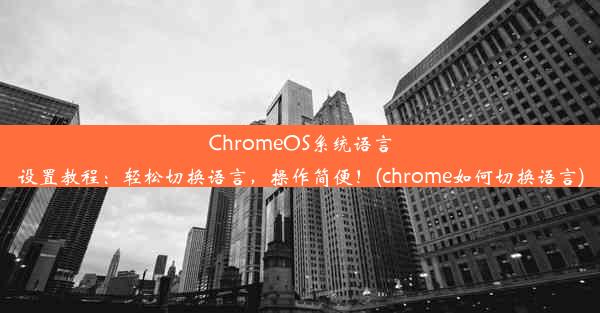 ChromeOS系统语言设置教程：轻松切换语言，操作简便！(chrome如何切换语言)