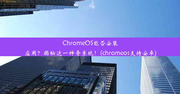 ChromeOS能否安装应用？揭秘这一神奇系统！(chromeos支持安卓)