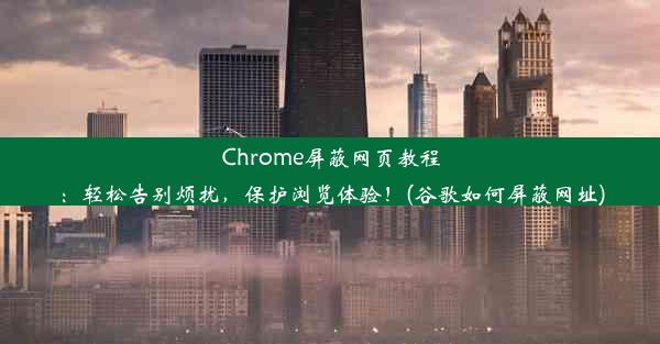 Chrome屏蔽网页教程：轻松告别烦扰，保护浏览体验！(谷歌如何屏蔽网址)