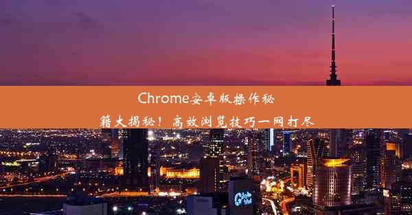 Chrome安卓版操作秘籍大揭秘！高效浏览技巧一网打尽