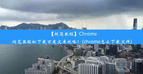 【极简教程】Chrome浏览器轻松下载百度文库攻略！(chrome怎么下载文件)