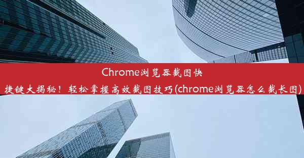 Chrome浏览器截图快捷键大揭秘！轻松掌握高效截图技巧(chrome浏览器怎么截长图)