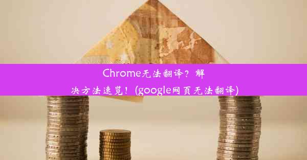 Chrome无法翻译？解决方法速览！(google网页无法翻译)