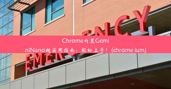 Chrome内置GeminiNano超实用指南：轻松上手！(chrome ium)