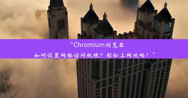 “Chromium浏览器如何设置网络访问权限？轻松上网攻略！”