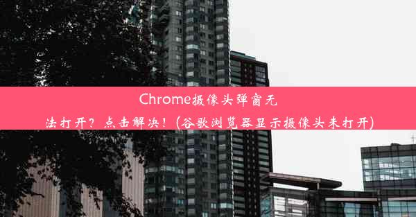 Chrome摄像头弹窗无法打开？点击解决！(谷歌浏览器显示摄像头未打开)