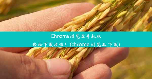 Chrome浏览器手机版轻松下载攻略！(chrome 浏览器 下载)