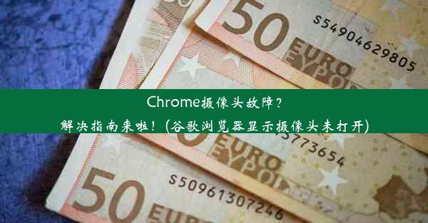 Chrome摄像头故障？解决指南来啦！(谷歌浏览器显示摄像头未打开)