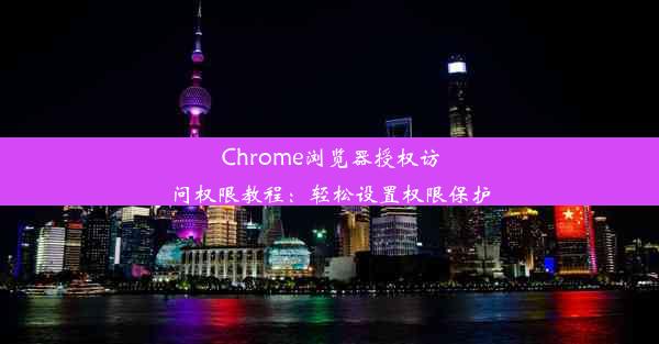 Chrome浏览器授权访问权限教程：轻松设置权限保护